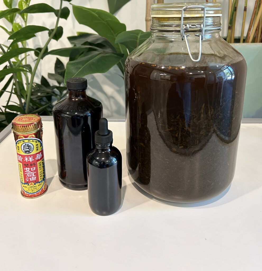 A Display of Topical Herbal Liniments